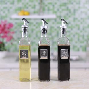 厂家直销油醋瓶厨房用品带油嘴玻璃瓶 带油标橄榄油瓶 可定做